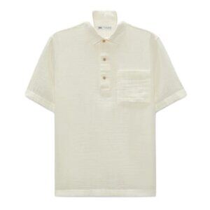 NEW ZARA COTTON POLO SHIRT WHITE | 3182/403